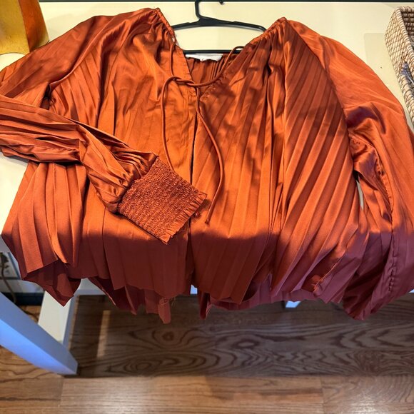 DEAR JOHN DELETTA SATIN TOP in color CATHAY SPICE XS - Picture 3 of 8